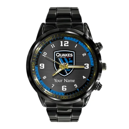 MLS San Jose Earthquakes Exclusive Black Stainless Steel Watch Gift - BLMLS71024A1SJ