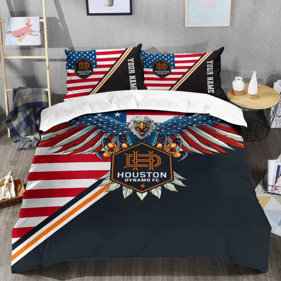 Eagle U.S Flag MLS Houston Dynamo Exclusive All Over Prints BLMLS101024A1HOUSJT - Bedding Set