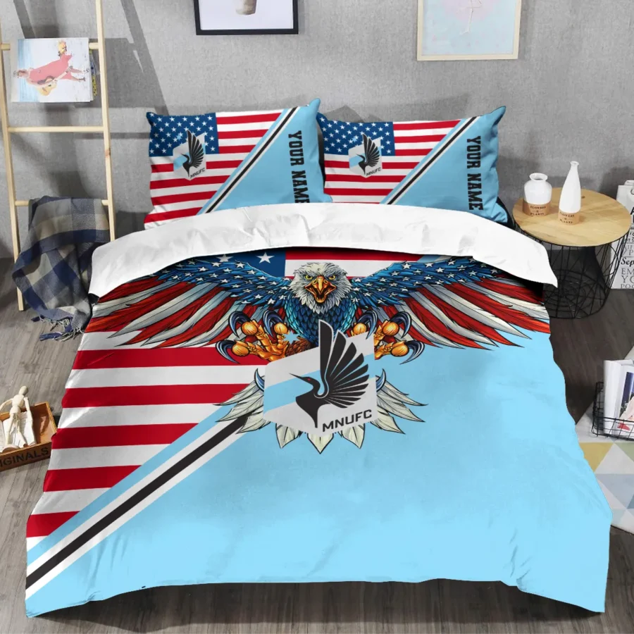 Eagle U.S Flag MLS Minnesota United Exclusive All Over Prints BLMLS101024A1MINSJT - Bedding Set