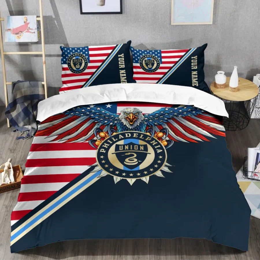 Eagle U.S Flag MLS Philadelphia Union Exclusive All Over Prints BLMLS101024A1PHISJT - Bedding Set