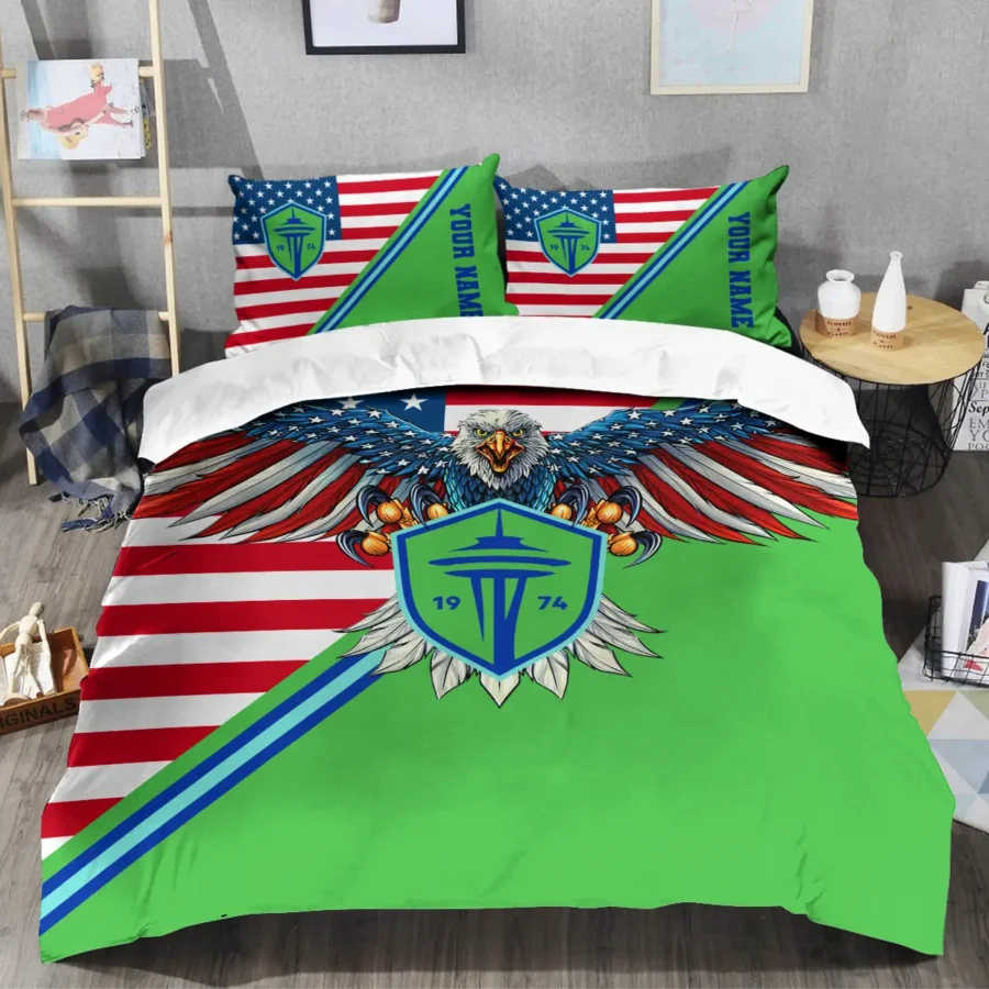 Eagle U.S Flag MLS Seattle Sounders Exclusive All Over Prints BLMLS101024A1SEASJT - Bedding Set