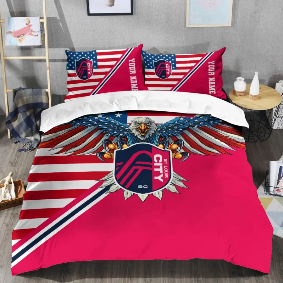 Eagle U.S Flag MLS St. Louis City Exclusive All Over Prints BLMLS101024A1STLSJT - Bedding Set