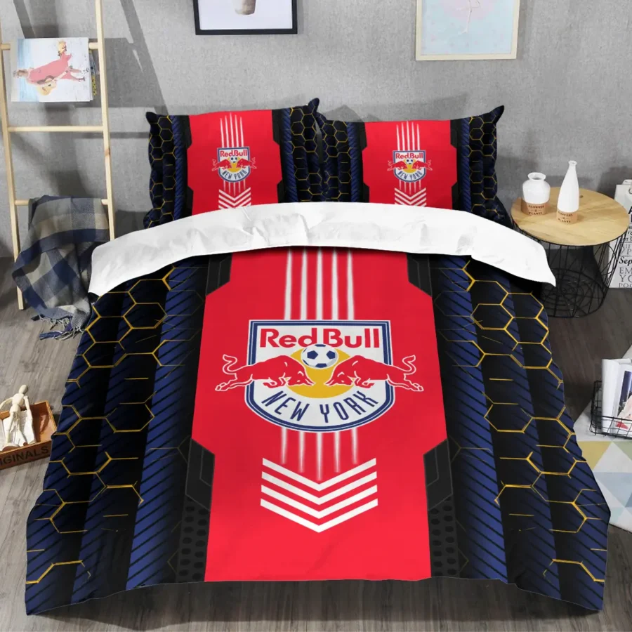 Abstract Geometric Pattern MLS New York Red Bulls Exclusive All Over Prints BLMLS101024A2NYSJT - Bedding Set