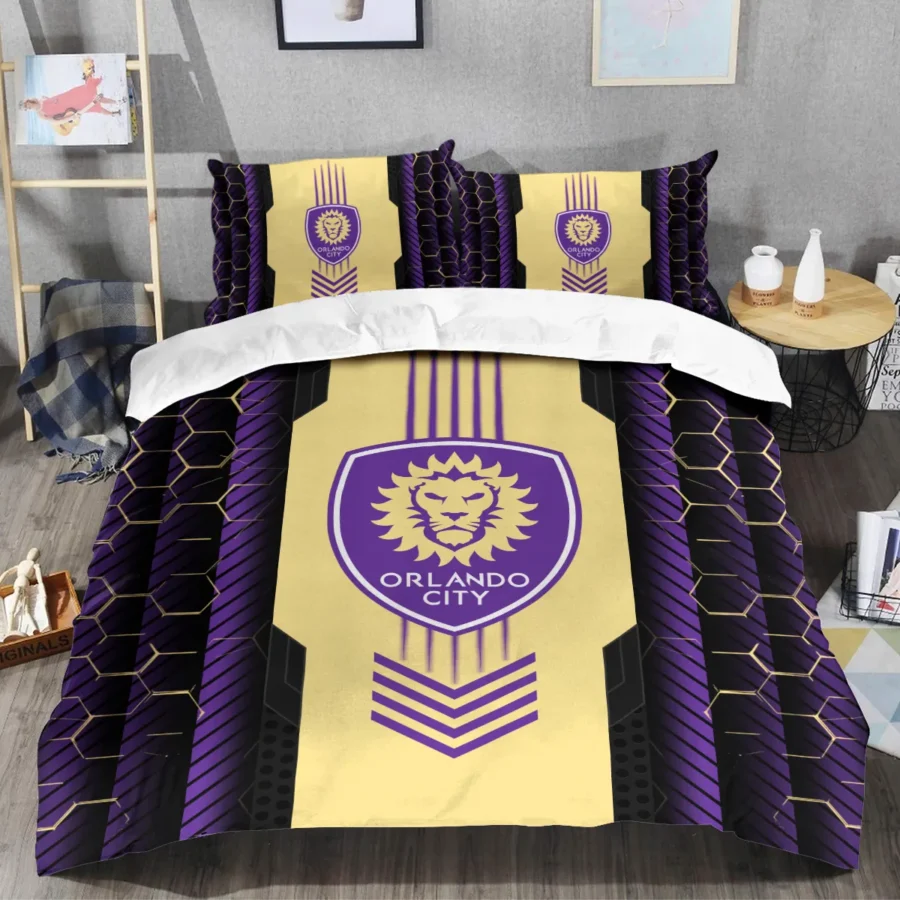 Abstract Geometric Pattern MLS Orlando City Exclusive All Over Prints BLMLS101024A2ORLSJT - Bedding Set