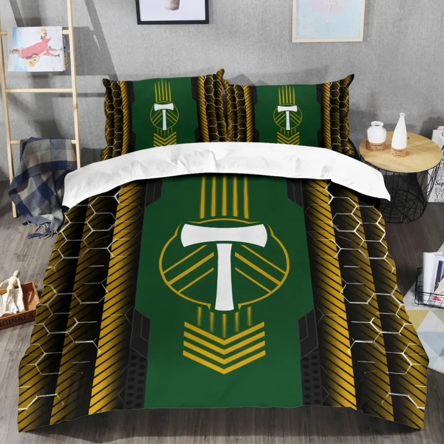 Abstract Geometric Pattern MLS Portland Timbers Exclusive All Over Prints BLMLS101024A2PORSJT - Bedding Set