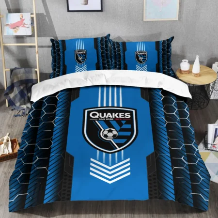 Abstract Geometric Pattern MLS San Jose Earthquakes Exclusive All Over Prints BLMLS101024A2SJSJT - Bedding Set