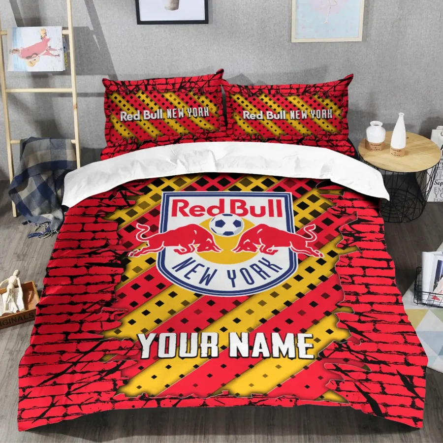 3D Breaking Wall MLS New York Red Bulls Exclusive All Over Prints BLMLS111024A1NYSJT - Bedding Set