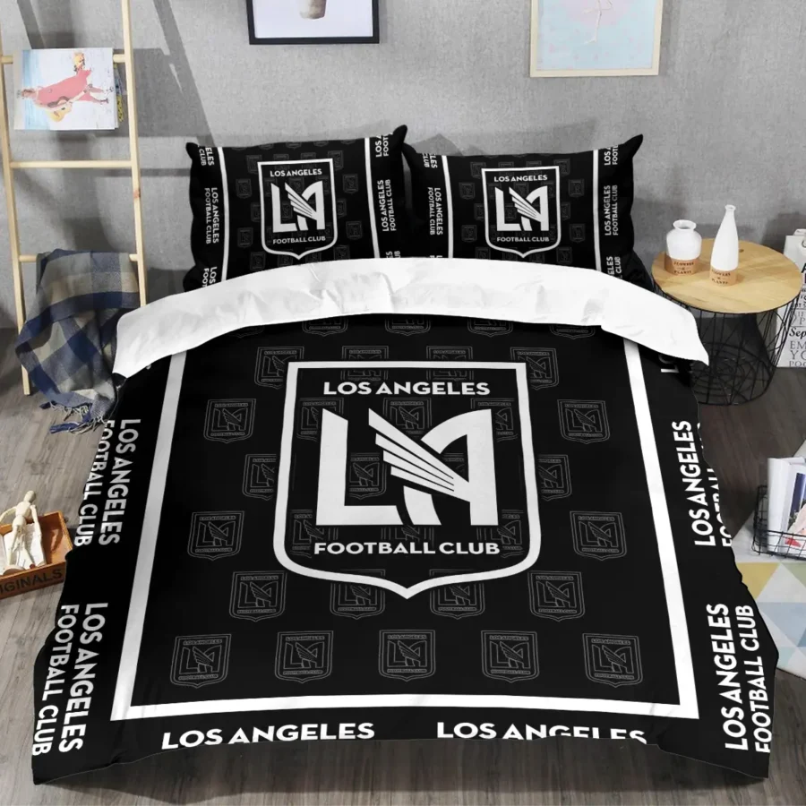 Black And White Style MLS Los Angeles FC Exclusive All Over Prints BLMLS121024A2LAFSJT - Bedding Set