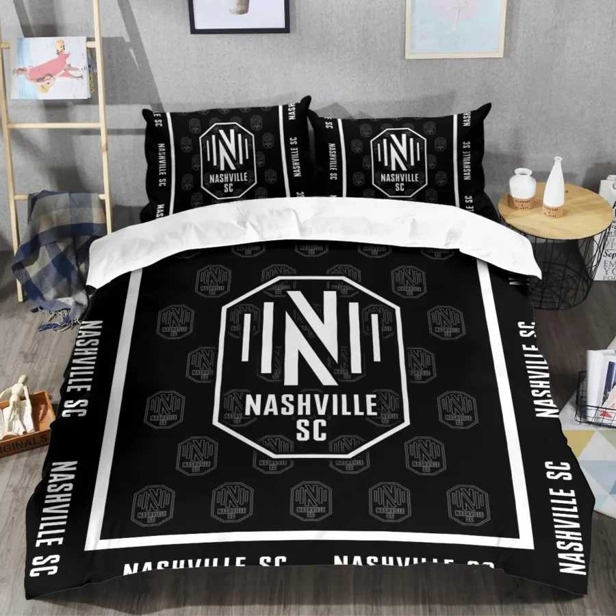 Black And White Style MLS Nashville SC Exclusive All Over Prints BLMLS121024A2NSHSJT - Bedding Set