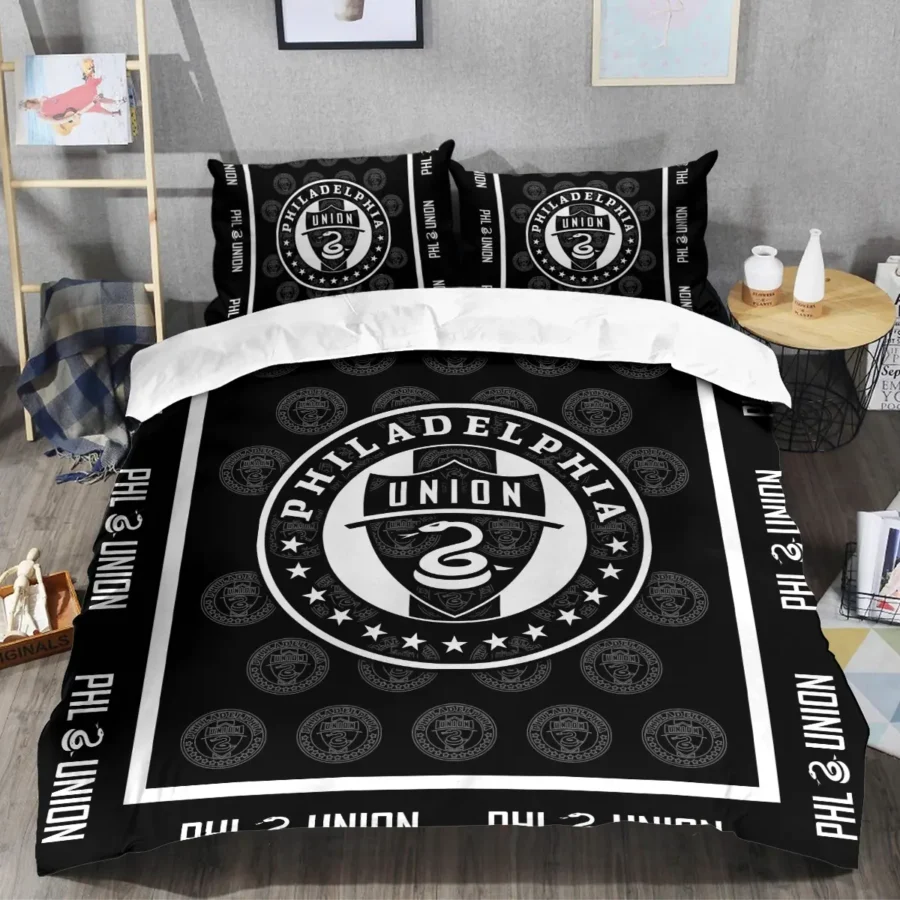 Black And White Style MLS Philadelphia Union Exclusive All Over Prints BLMLS121024A2PHISJT - Bedding Set