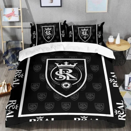 Black And White Style MLS Real Salt Lake Exclusive All Over Prints BLMLS121024A2RSLSJT - Bedding Set