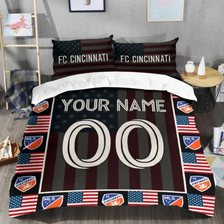 Custom Name Number US Flag MLS Cincinnati Exclusive All Over Prints BLMLS141024A1CINSJT - Bedding Set