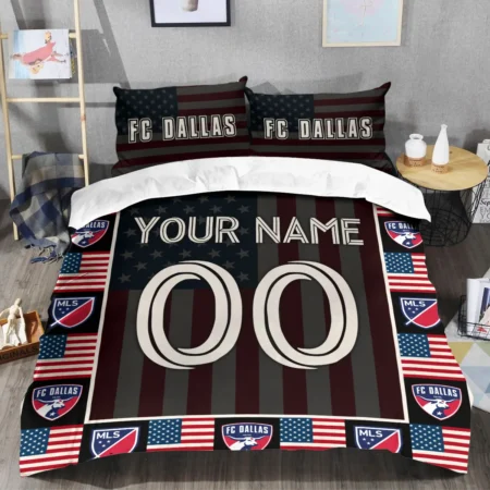 Custom Name Number US Flag MLS FC Dallas Exclusive All Over Prints BLMLS141024A1DALSJT - Bedding Set