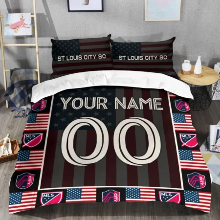 Custom Name Number US Flag MLS St. Louis City Exclusive All Over Prints BLMLS141024A1STLSJT - Bedding Set