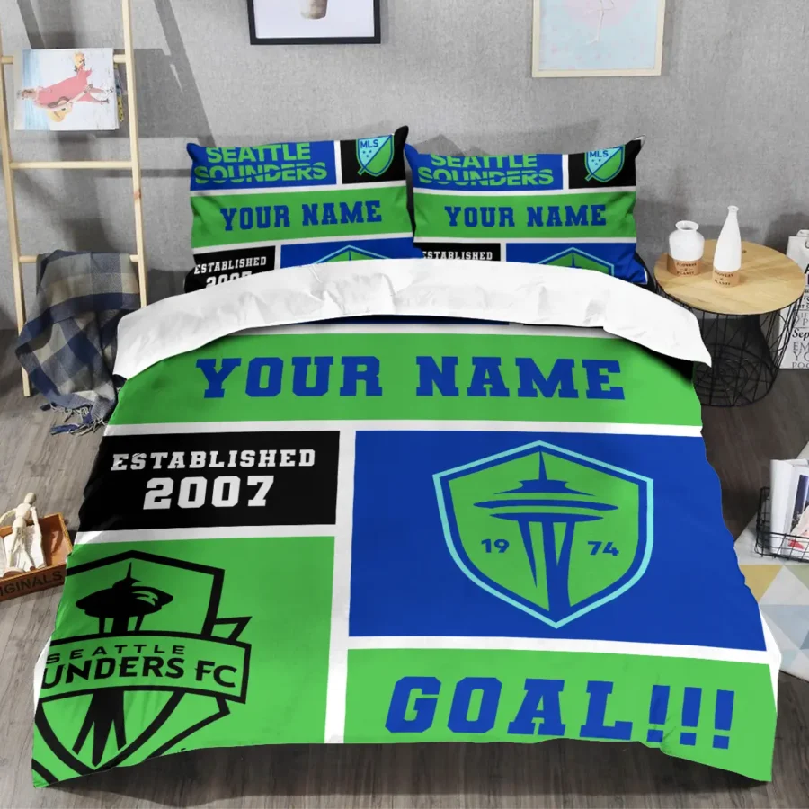 Custom Name MLS Seattle Sounders Exclusive All Over Prints BLMLS151024A2SEASJT - Bedding Set