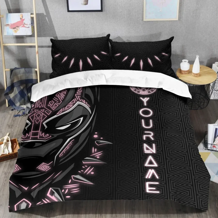 Black Panther Custom Name MLS Inter Miami Exclusive All Over Prints BLMLS161024A2MIASJT - Bedding Set