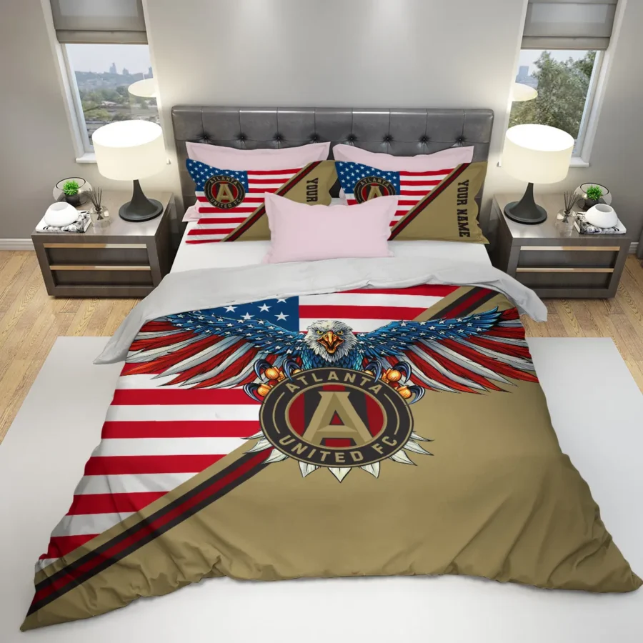 Eagle U.S Flag MLS Atlanta United Exclusive All Over Prints BLMLS101024A1ATLSJT - Bedding Set