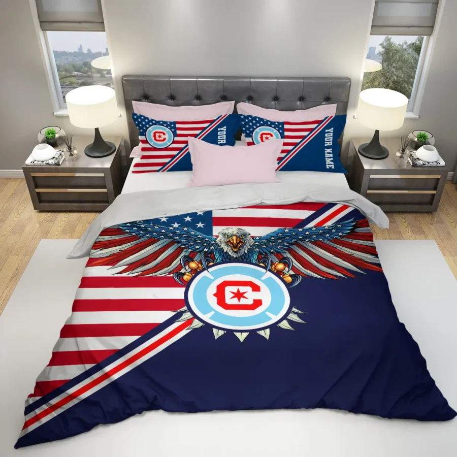 Eagle U.S Flag MLS Chicago Fire Exclusive All Over Prints BLMLS101024A1CHISJT - Bedding Set