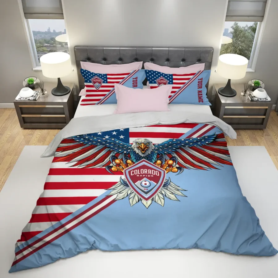 Eagle U.S Flag MLS Colorado Rapids Exclusive All Over Prints BLMLS101024A1COLSJT - Bedding Set