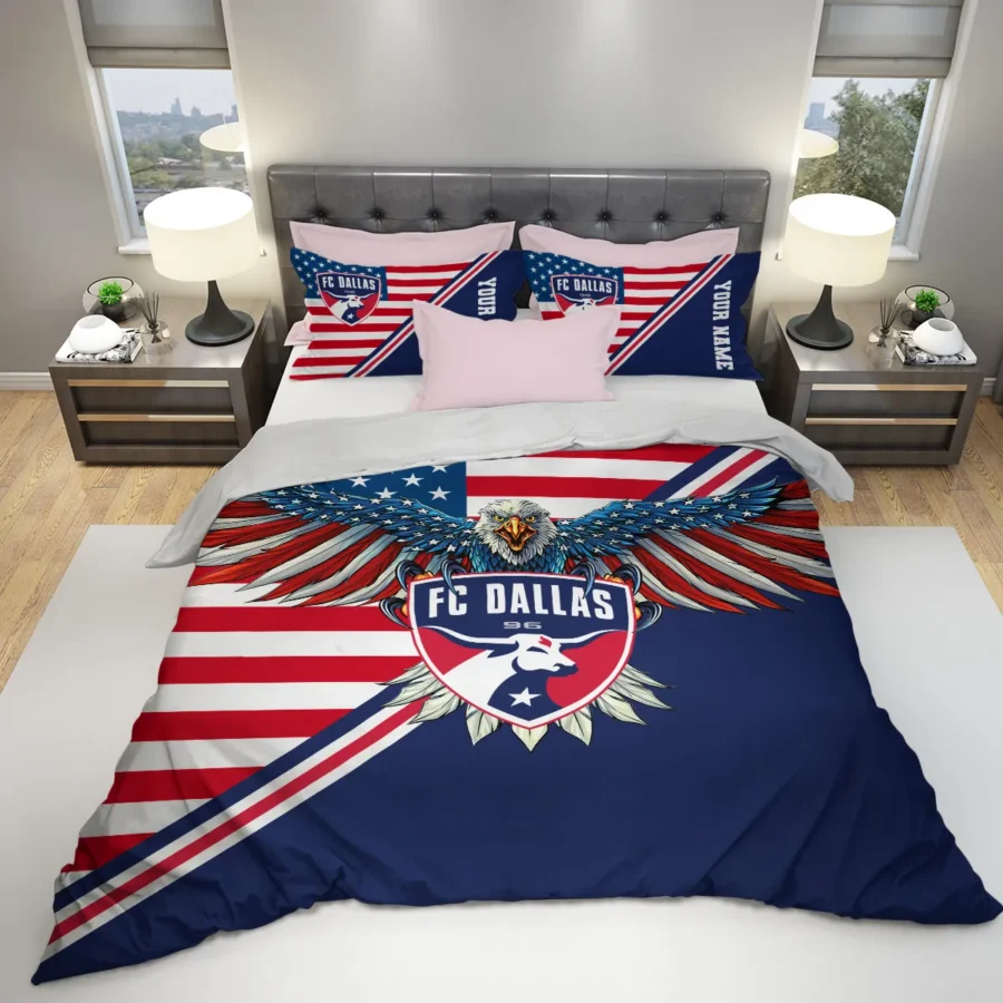 Eagle U.S Flag MLS FC Dallas Exclusive All Over Prints BLMLS101024A1DALSJT - Bedding Set