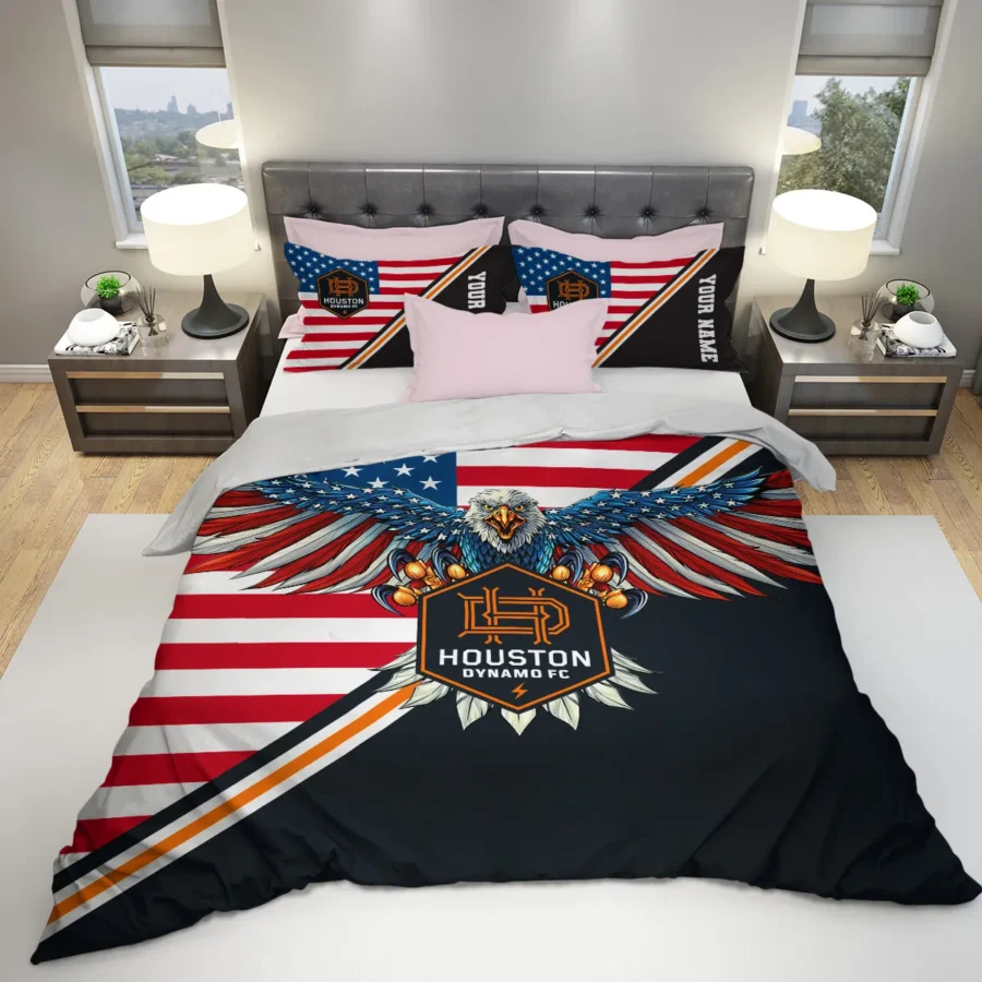 Eagle U.S Flag MLS Houston Dynamo Exclusive All Over Prints BLMLS101024A1HOUSJT - Bedding Set