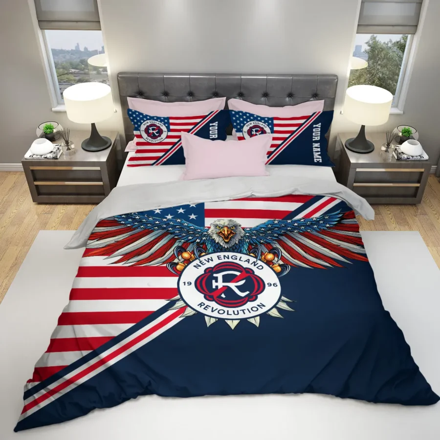 Eagle U.S Flag MLS New England Exclusive All Over Prints BLMLS101024A1NESJT - Bedding Set