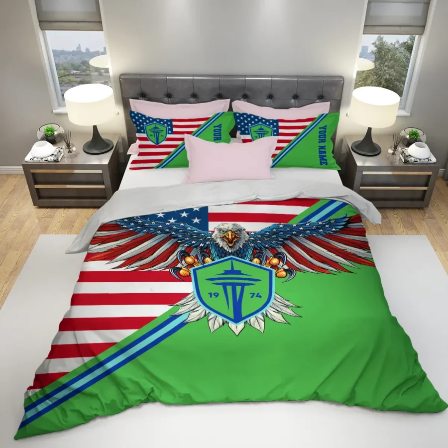 Eagle U.S Flag MLS Seattle Sounders Exclusive All Over Prints BLMLS101024A1SEASJT - Bedding Set