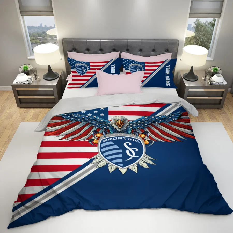 Eagle U.S Flag MLS Sporting Kansas City Exclusive All Over Prints BLMLS101024A1SKCSJT - Bedding Set