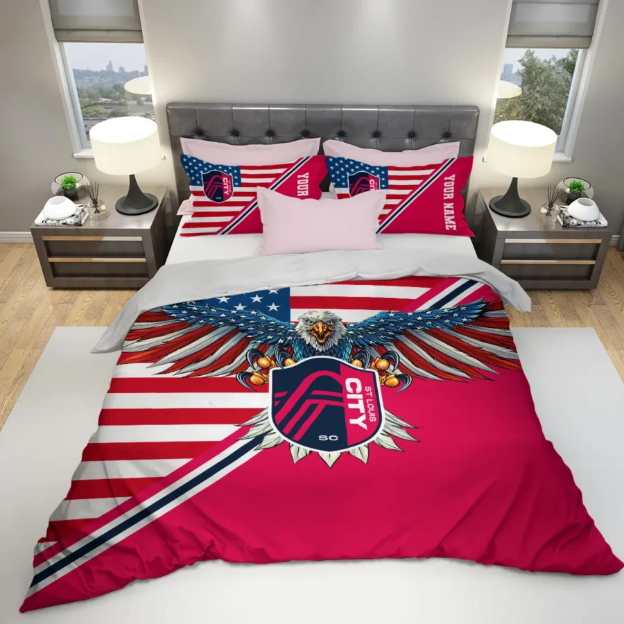 Eagle U.S Flag MLS St. Louis City Exclusive All Over Prints BLMLS101024A1STLSJT - Bedding Set