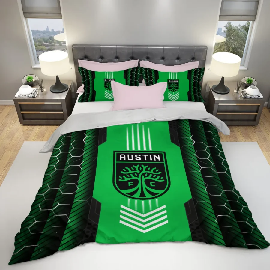 Abstract Geometric Pattern MLS Austin FC Exclusive All Over Prints BLMLS101024A2ATXSJT - Bedding Set