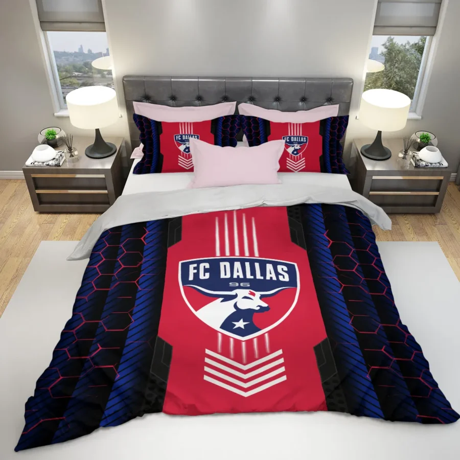 Abstract Geometric Pattern MLS FC Dallas Exclusive All Over Prints BLMLS101024A2DALSJT - Bedding Set