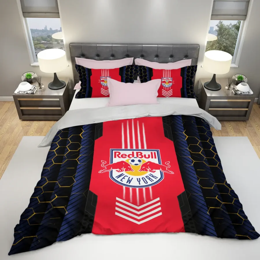 Abstract Geometric Pattern MLS New York Red Bulls Exclusive All Over Prints BLMLS101024A2NYSJT - Bedding Set