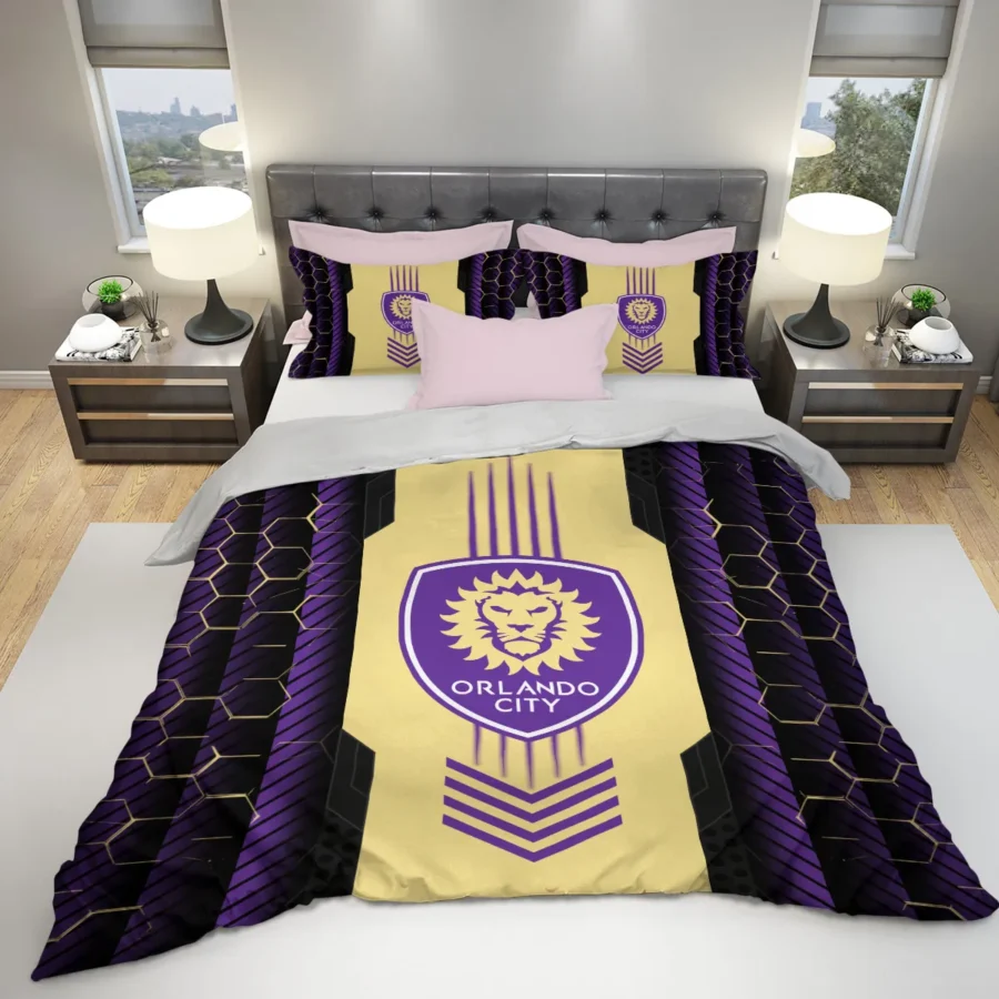 Abstract Geometric Pattern MLS Orlando City Exclusive All Over Prints BLMLS101024A2ORLSJT - Bedding Set