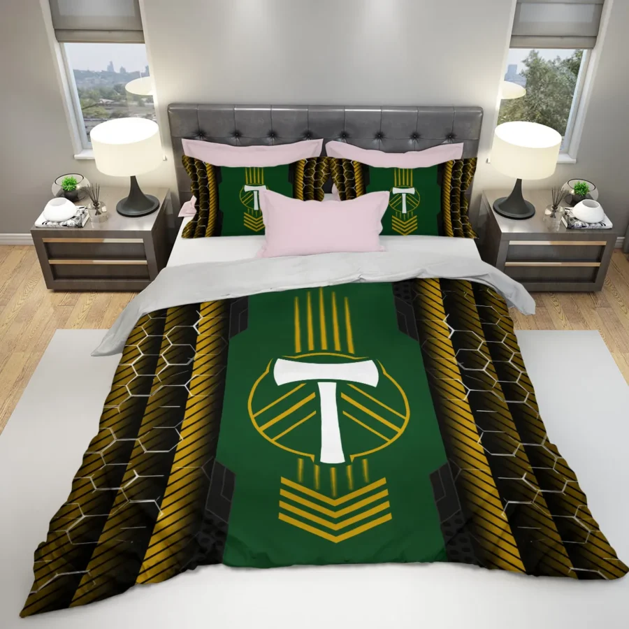 Abstract Geometric Pattern MLS Portland Timbers Exclusive All Over Prints BLMLS101024A2PORSJT - Bedding Set