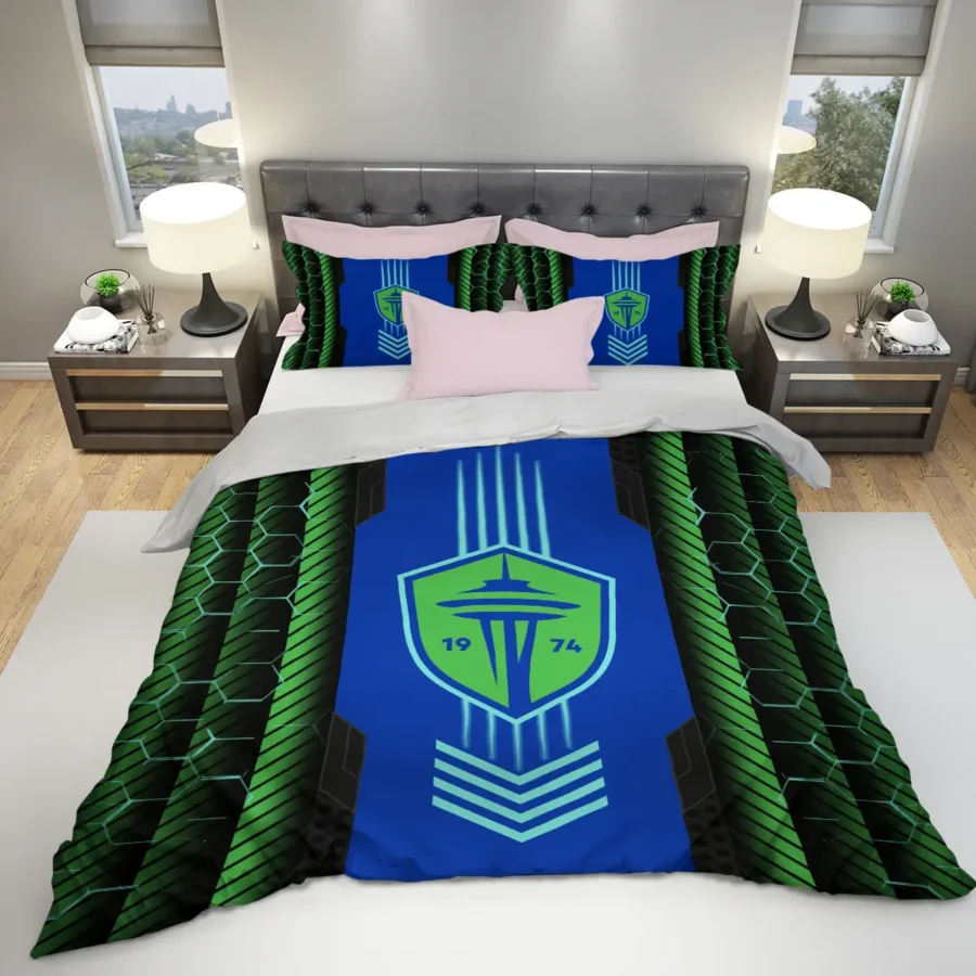 Abstract Geometric Pattern MLS Seattle Sounders Exclusive All Over Prints BLMLS101024A2SEASJT - Bedding Set