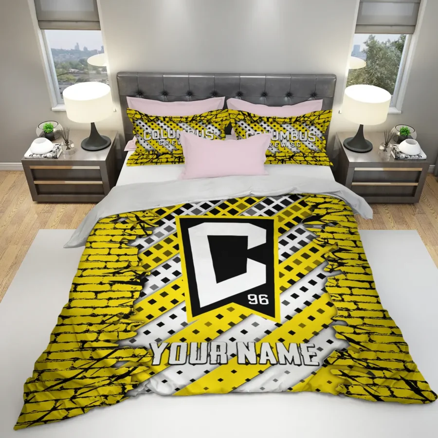 3D Breaking Wall MLS Columbus Crew Exclusive All Over Prints BLMLS111024A1CLBSJT - Bedding Set