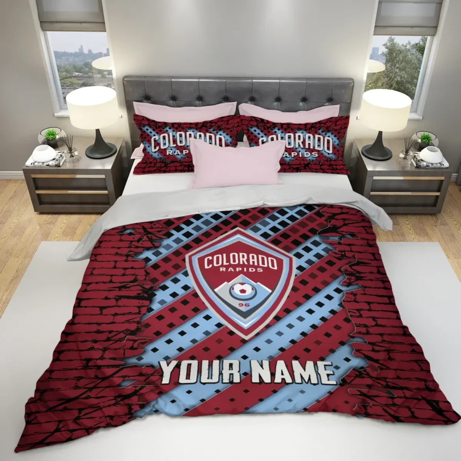 3D Breaking Wall MLS Colorado Rapids Exclusive All Over Prints BLMLS111024A1COLSJT - Bedding Set