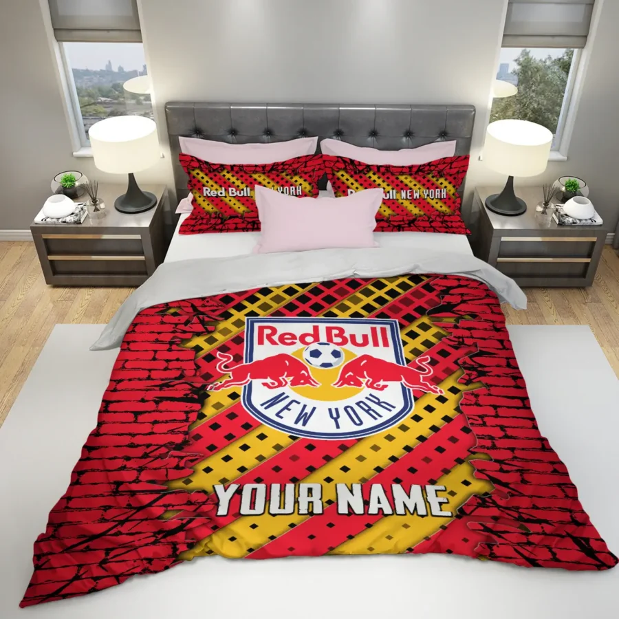 3D Breaking Wall MLS New York Red Bulls Exclusive All Over Prints BLMLS111024A1NYSJT - Bedding Set