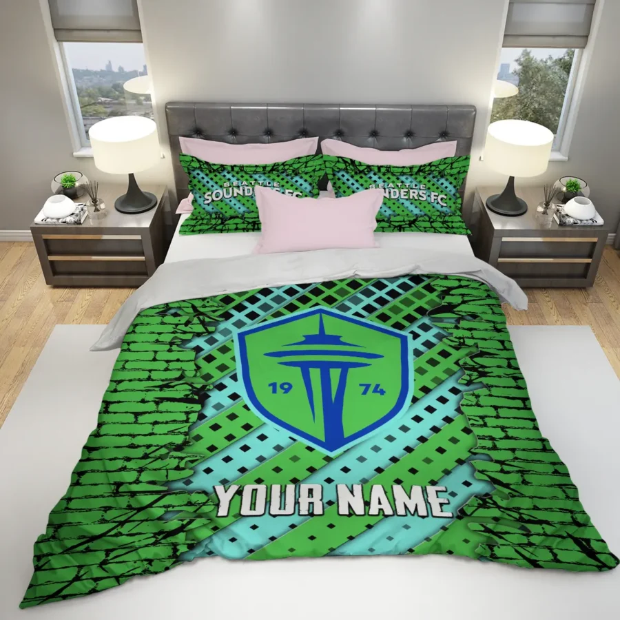 3D Breaking Wall MLS Seattle Sounders Exclusive All Over Prints BLMLS111024A1SEASJT - Bedding Set