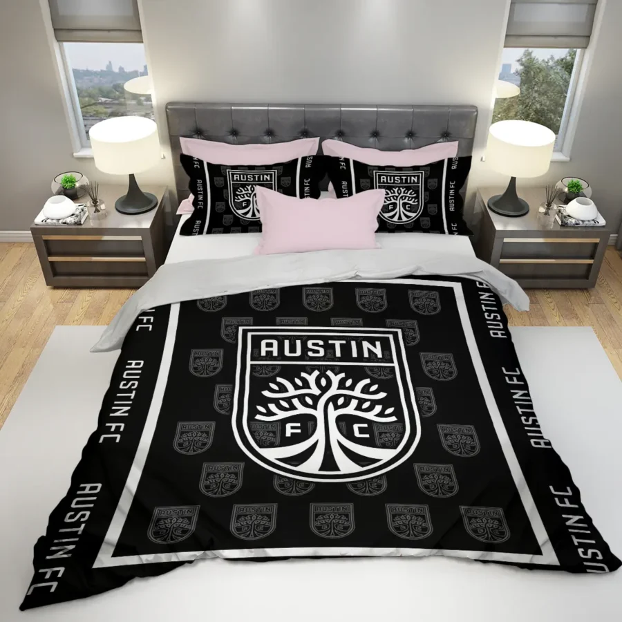 Black And White Style MLS Austin FC Exclusive All Over Prints BLMLS121024A2ATXSJT - Bedding Set