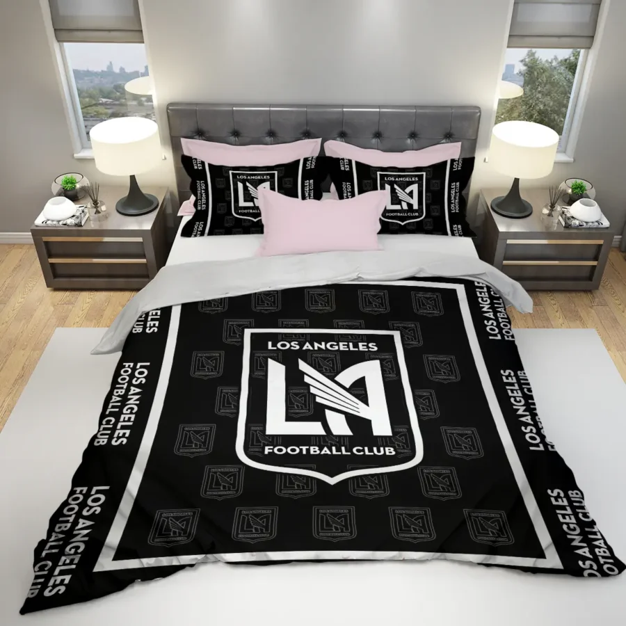 Black And White Style MLS Los Angeles FC Exclusive All Over Prints BLMLS121024A2LAFSJT - Bedding Set