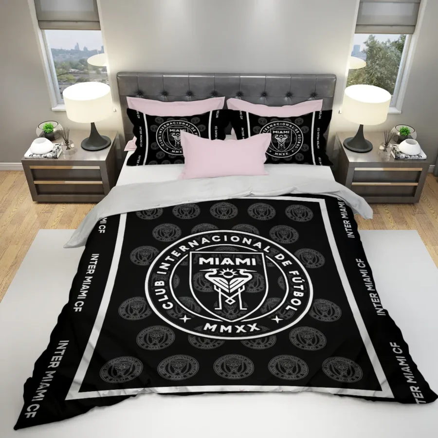 Black And White Style MLS Inter Miami Exclusive All Over Prints BLMLS121024A2MIASJT - Bedding Set