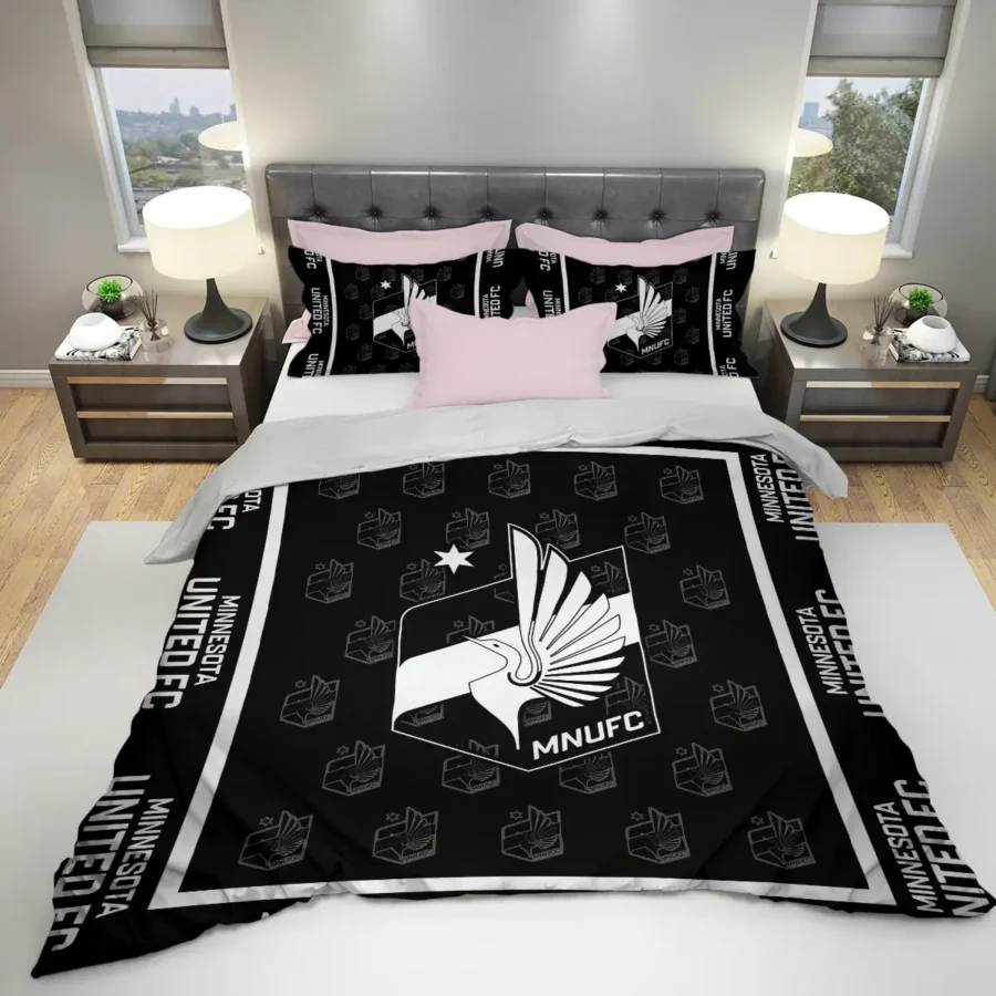 Black And White Style MLS Minnesota United Exclusive All Over Prints BLMLS121024A2MINSJT - Bedding Set