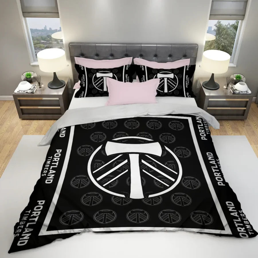 Black And White Style MLS Portland Timbers Exclusive All Over Prints BLMLS121024A2PORSJT - Bedding Set