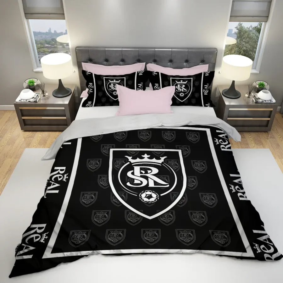 Black And White Style MLS Real Salt Lake Exclusive All Over Prints BLMLS121024A2RSLSJT - Bedding Set