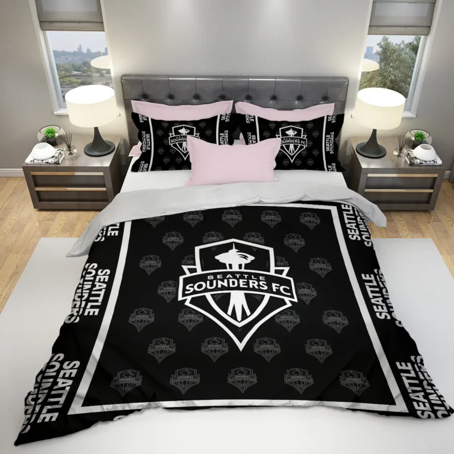 Black And White Style MLS Seattle Sounders Exclusive All Over Prints BLMLS121024A2SEASJT - Bedding Set