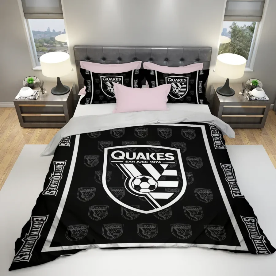 Black And White Style MLS San Jose Earthquakes Exclusive All Over Prints BLMLS121024A2SJSJT - Bedding Set