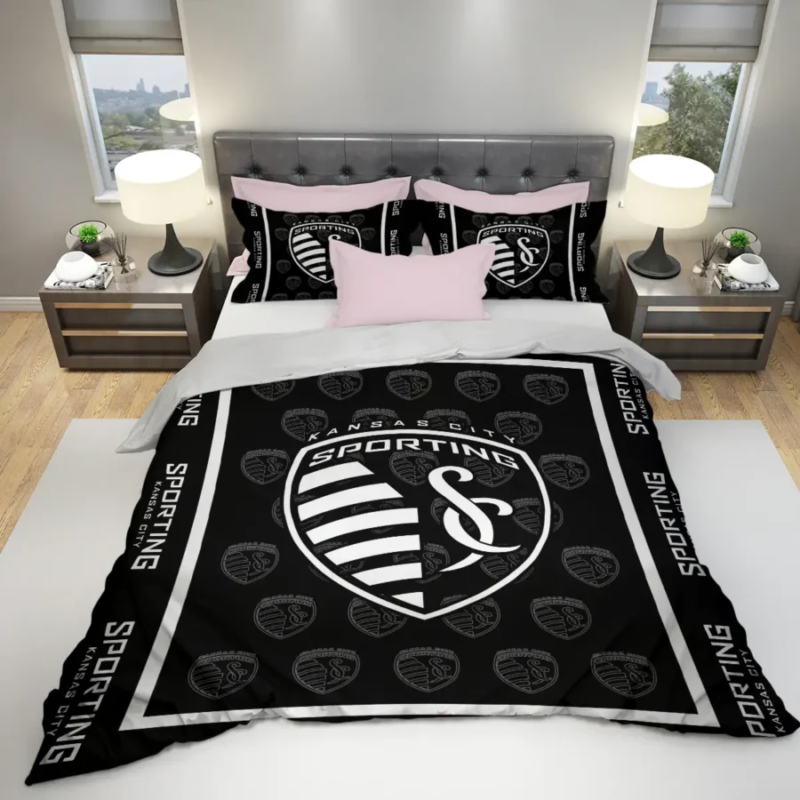 Black And White Style MLS Sporting Kansas City Exclusive All Over Prints BLMLS121024A2SKCSJT - Bedding Set