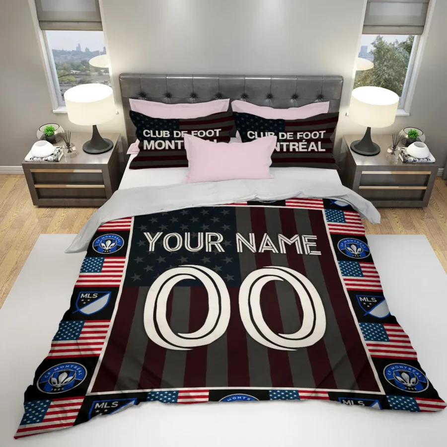 Custom Name Number US Flag MLS CF Montreal Exclusive All Over Prints BLMLS141024A1MTLSJT - Bedding Set