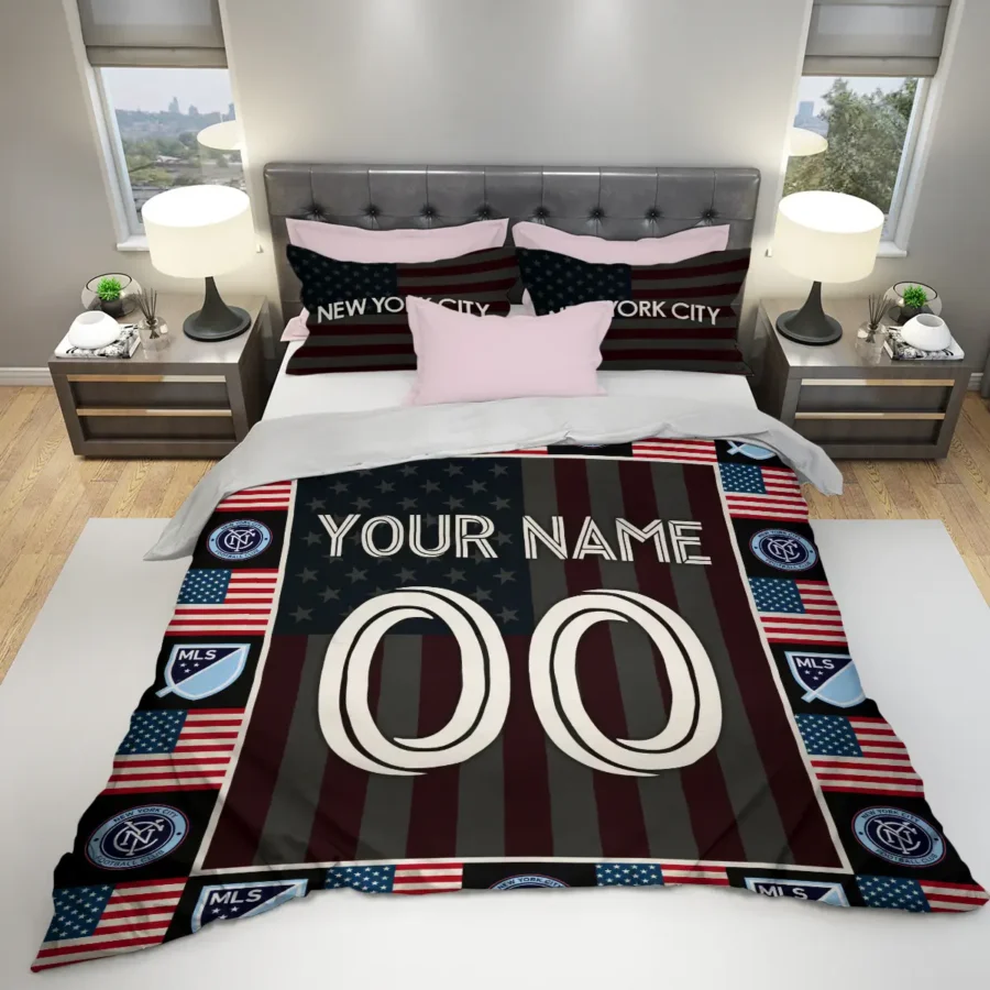 Custom Name Number US Flag MLS New York City Exclusive All Over Prints BLMLS141024A1NYCSJT - Bedding Set